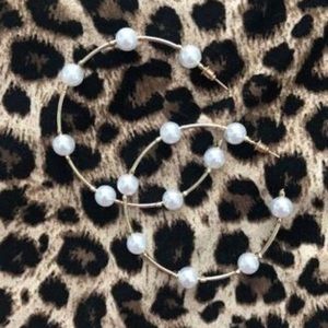 Pearl hoop earrings